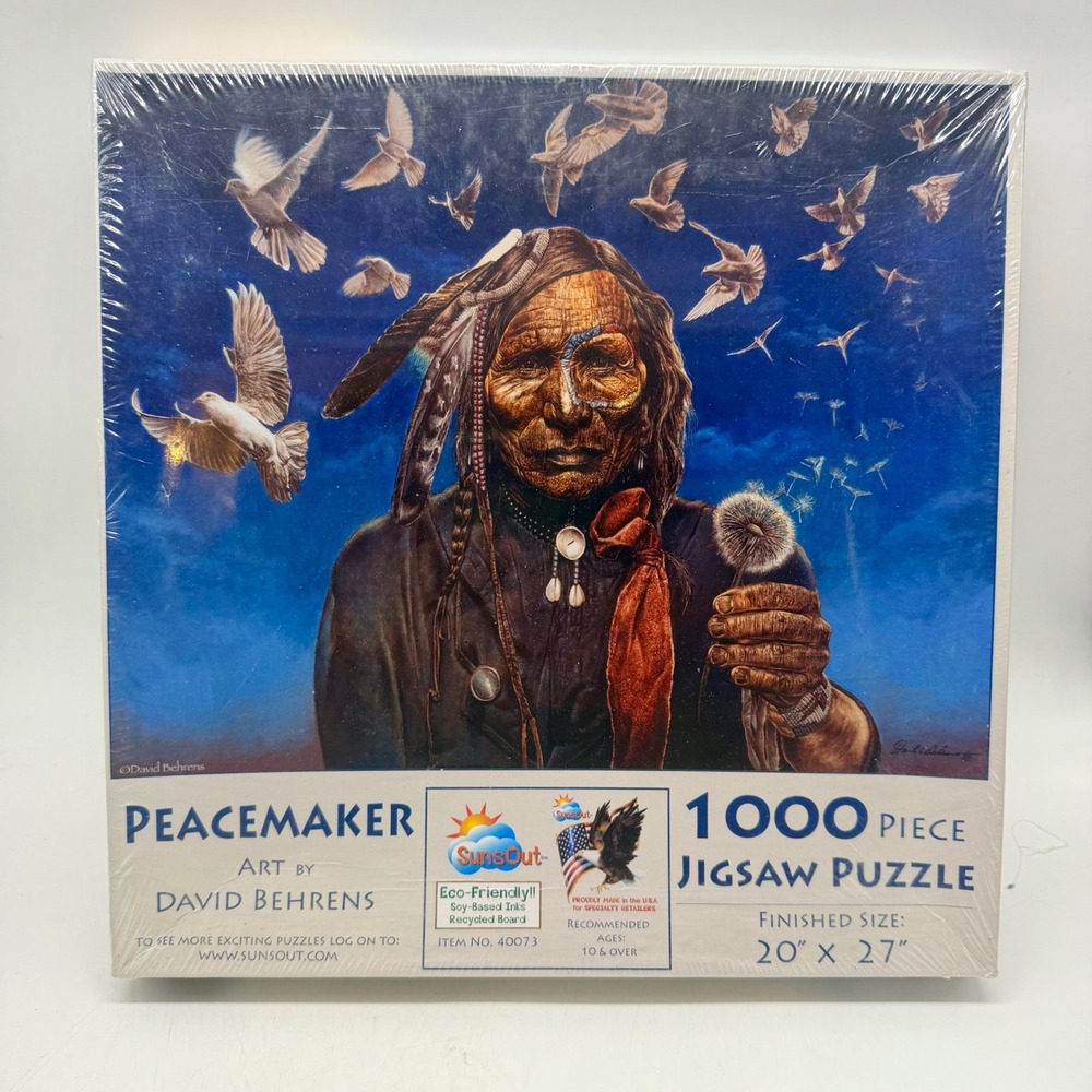 SunsOut David Behrens Peacemaker 1000 Piece Jigsaw Puzzle Native American New